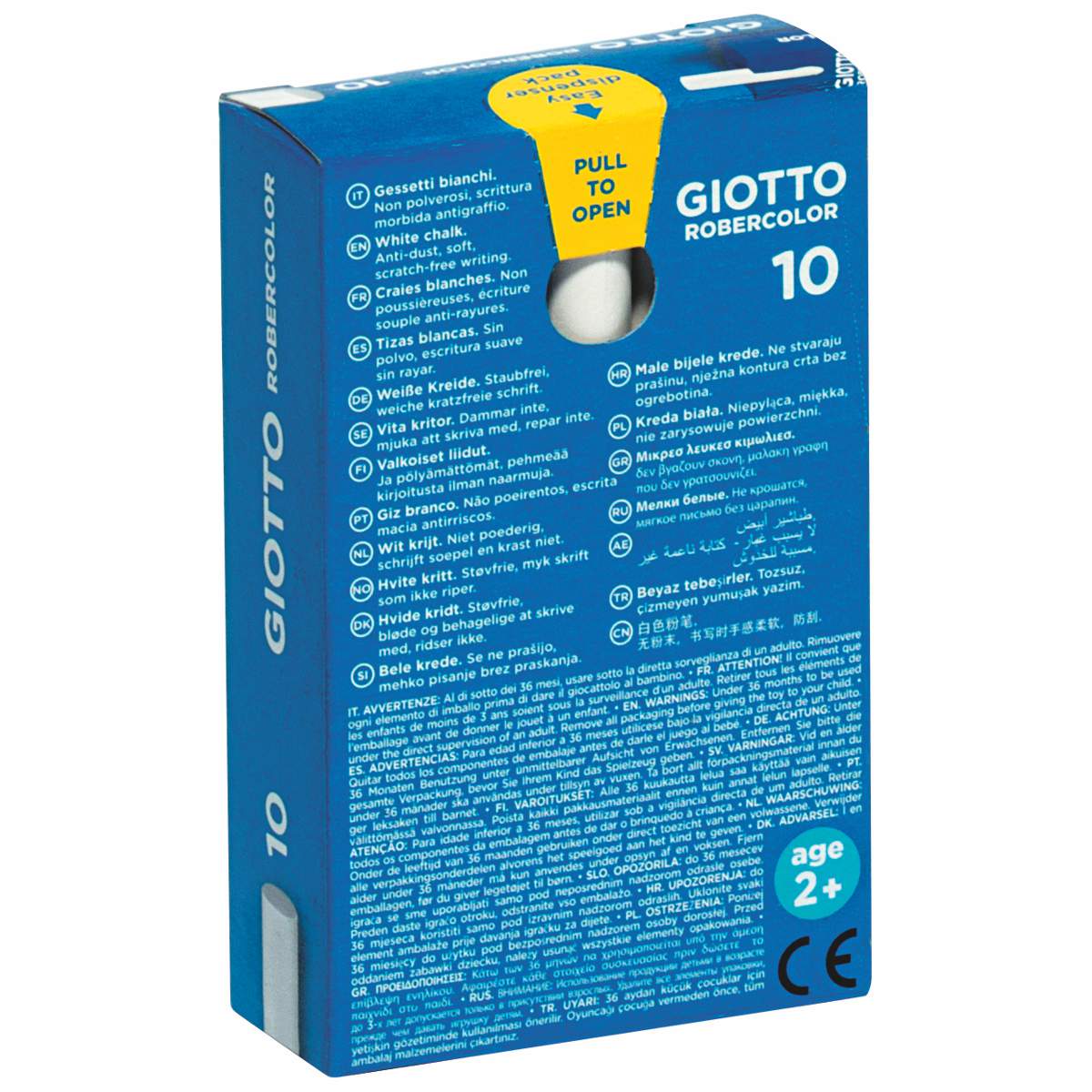GIOTTO / LYRA Tafelkreide rund 10mm weiß 10 Stück, Länge 80mm