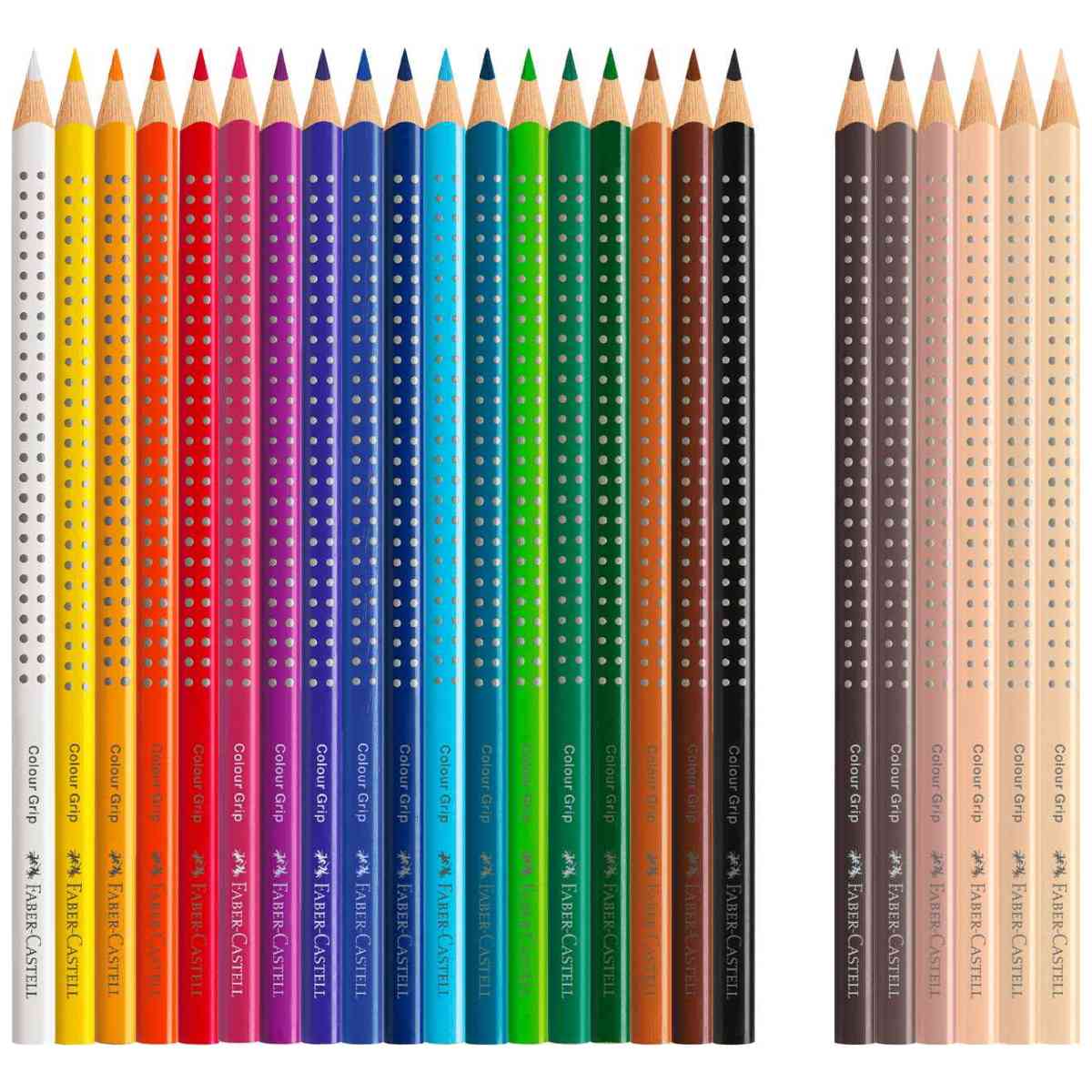 FABER CASTELL Farbstift COLOUR GRIP 2001 24 Farben 18+6 Skin Tones -Edition-