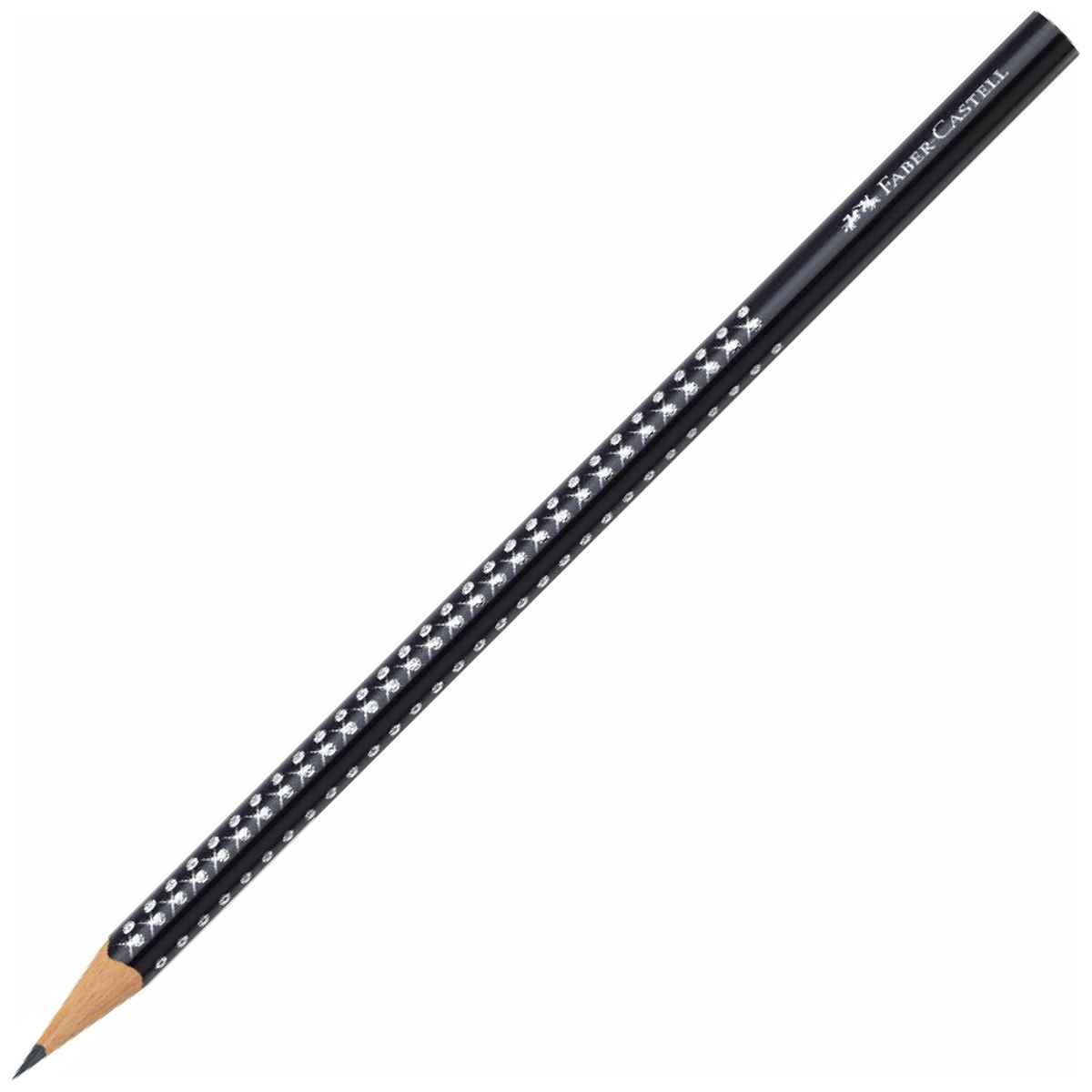 FABER CASTELL Bleistift Grip Sparkle B schwarz 2 1/2