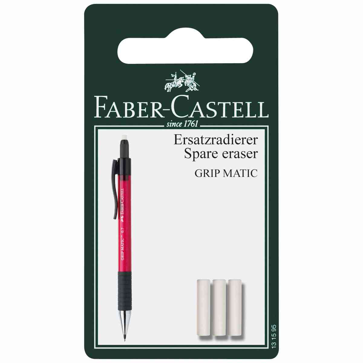 FABER CASTELL Ersatzradierer für Grip Matic 1375+1377, 3 S