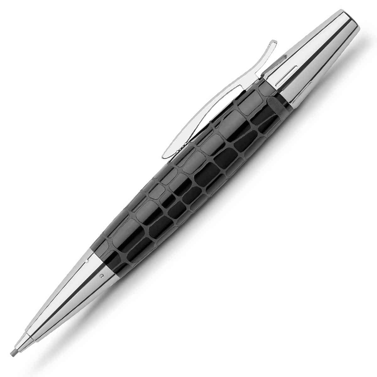 FABER CASTELL Drehbleistift e-motion Edelharz Kroko schwarz 1,4mm