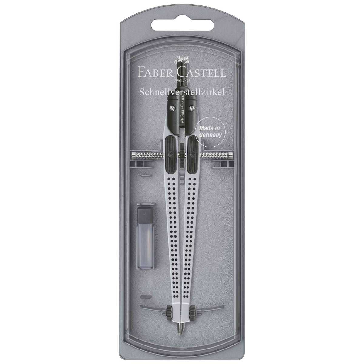 FABER CASTELL Schnellverstell Zirkel GRIP 2001 silber