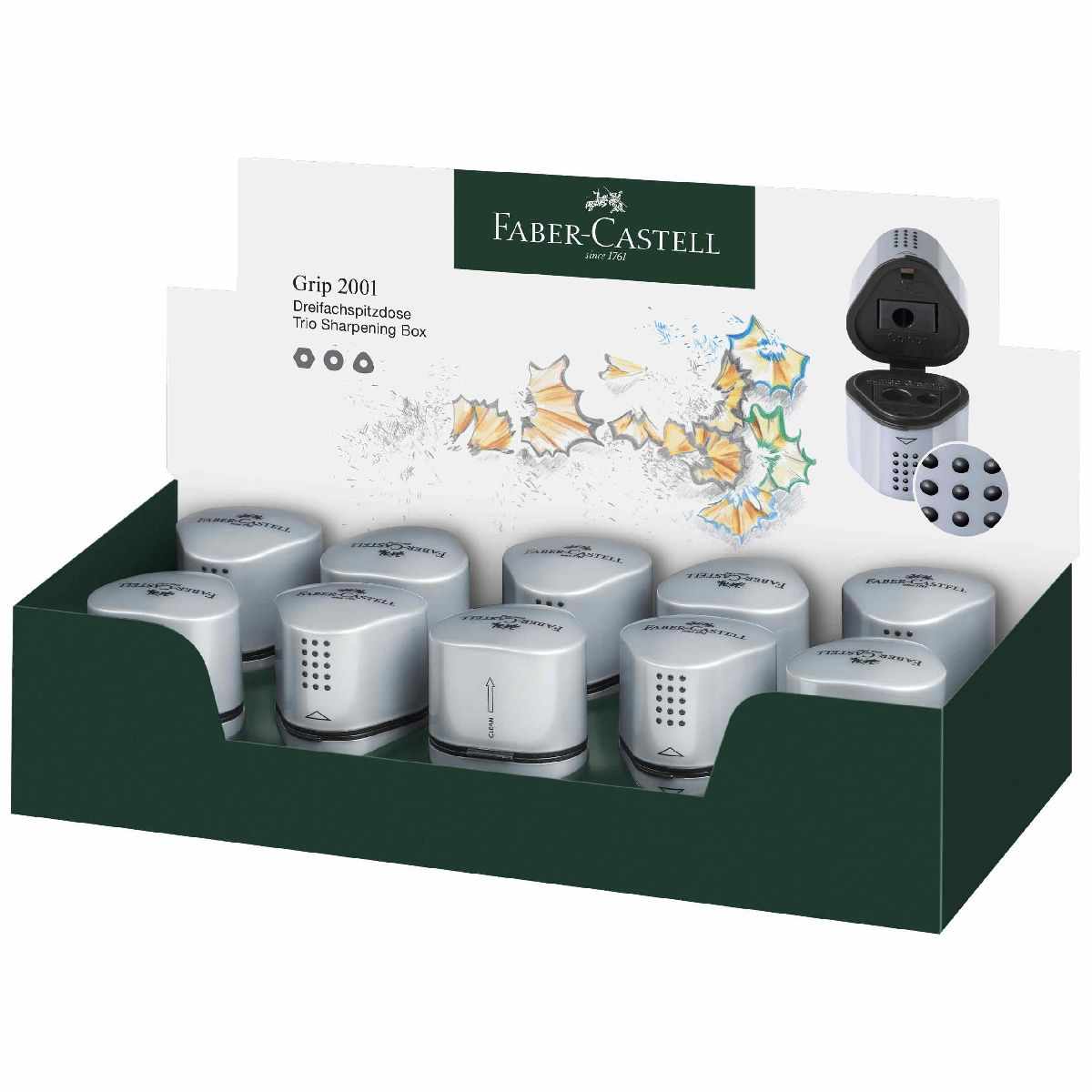 FABER CASTELL Dosenspitzer Grip 2001 silber, 3-fach