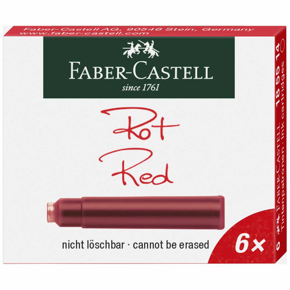 FABER CASTELL Tintenpatronen Standard rot 6 Stück