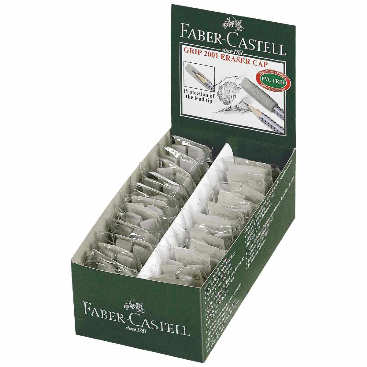 FABER CASTELL Radiergummi GRIP 2001 ERASER CAP 2 Stück