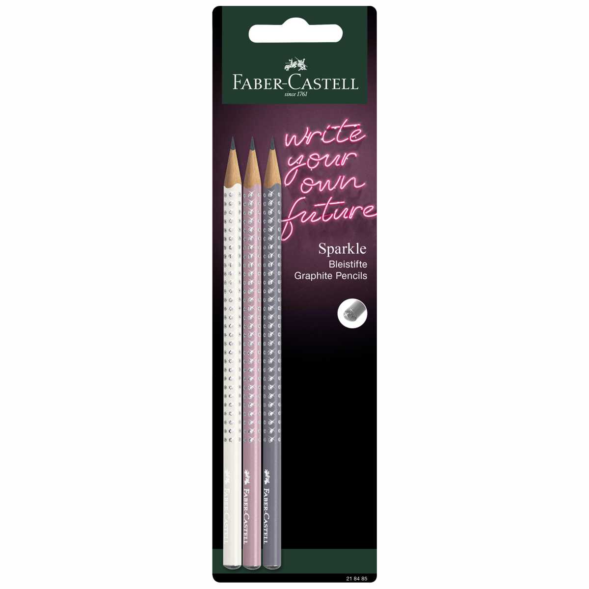 FABER CASTELL Bleistifte GRIP SPARKLE coconut milk, dapple gray, rose shadows