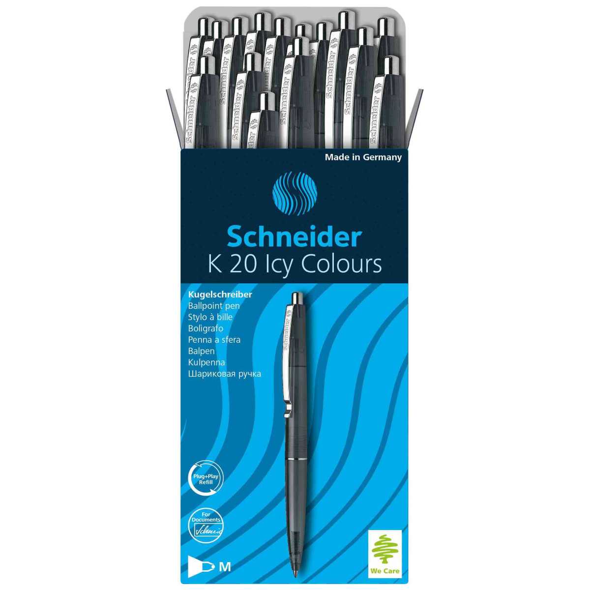 SCHNEIDER Kugelschreiber ICY COLORS K20 Gehäuse schwarz, Schreibfarbe schwarz M