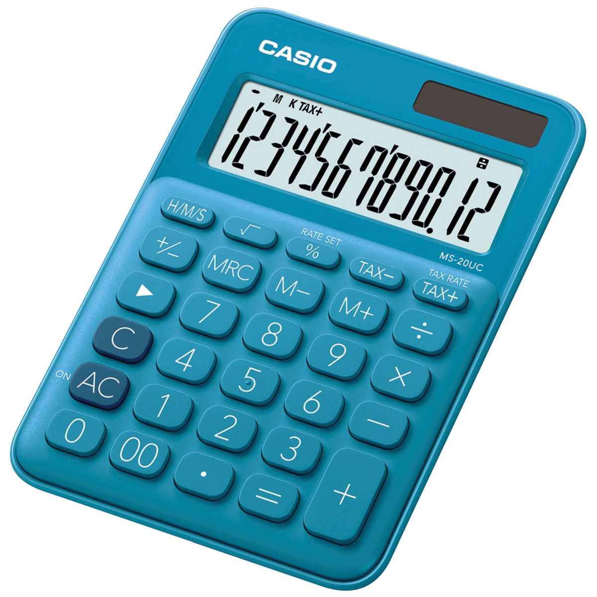 CASIO Taschenrechner MS-20 UC blau 10x15cm 12 Stellen