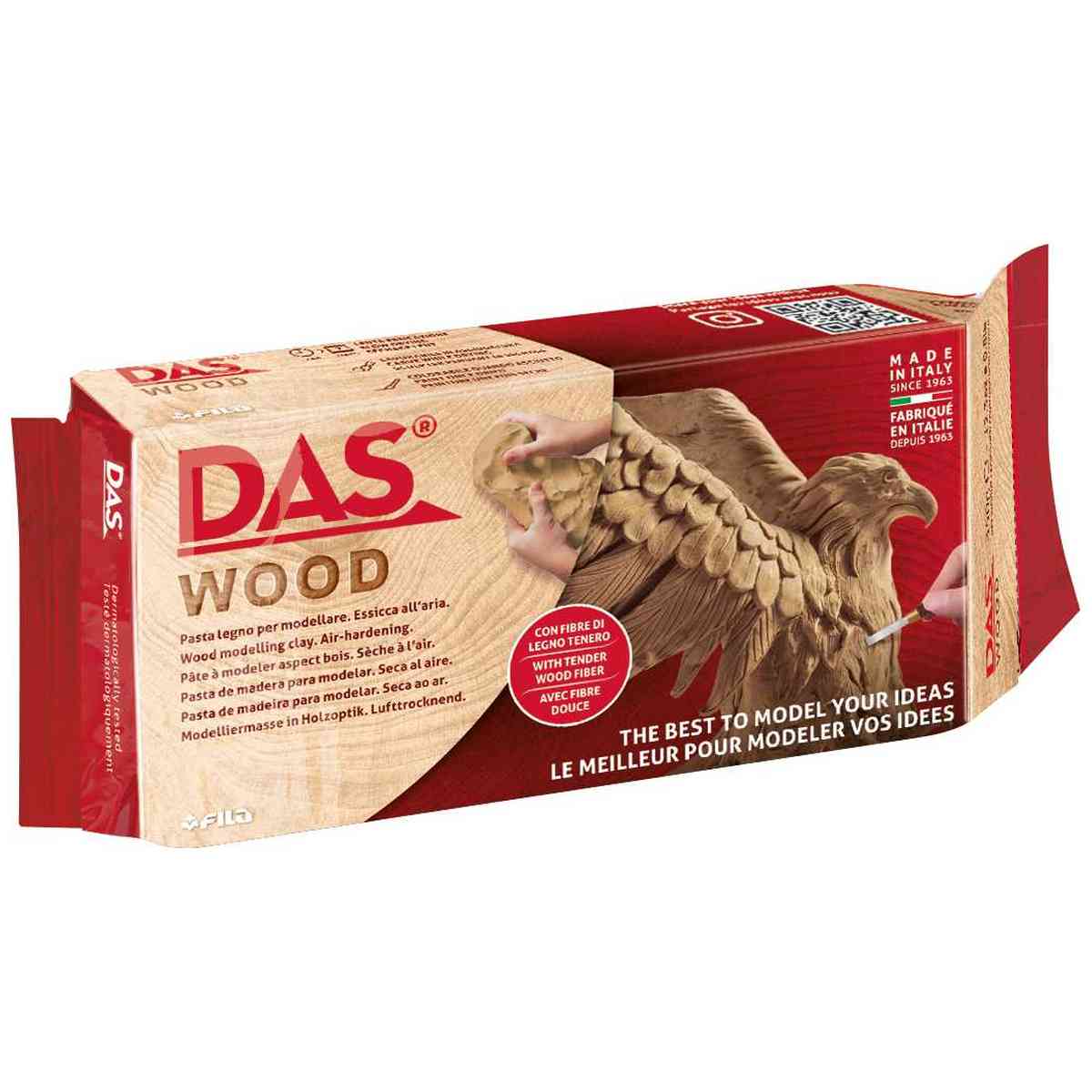 DAS Modelliermasse lufthärtend WOOD holzfarben 350g