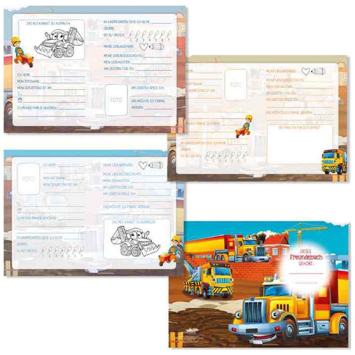 GOLDBUCH Kindergarten Freundebuch Baustelle 88 illustrierte Seiten