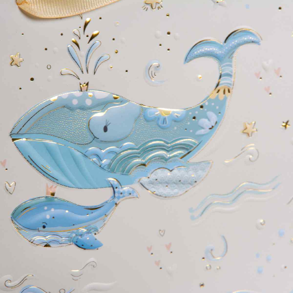 GOLDBUCH Geschenktasche TURNOWSKY 18x18x8cm Geburt Jungen blau Blue Whale