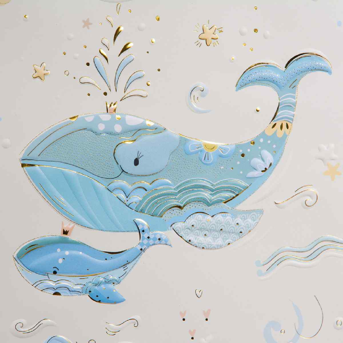 GOLDBUCH Geschenktasche TURNOWSKY 27x27x13cm Geburt Jungen blau Blue Whale