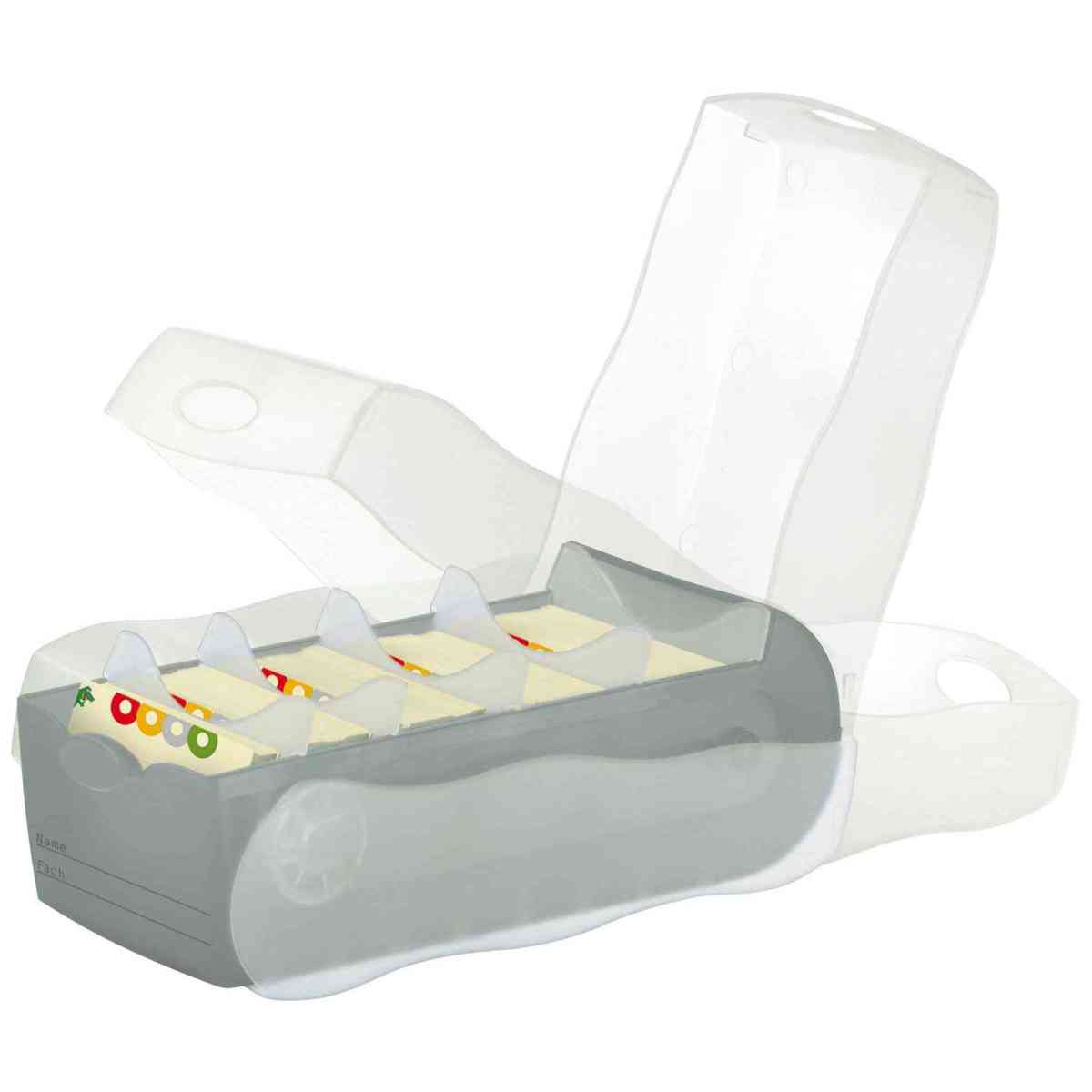 HAN Karteibox Croco A8 998-693 grau-transluzent