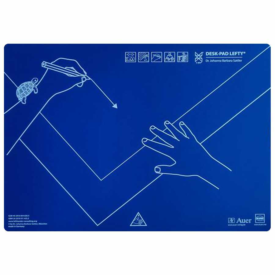 KUM / AUER VERLAG Schreibunterlage LEFTY für Linkshänder 43x50cm blau