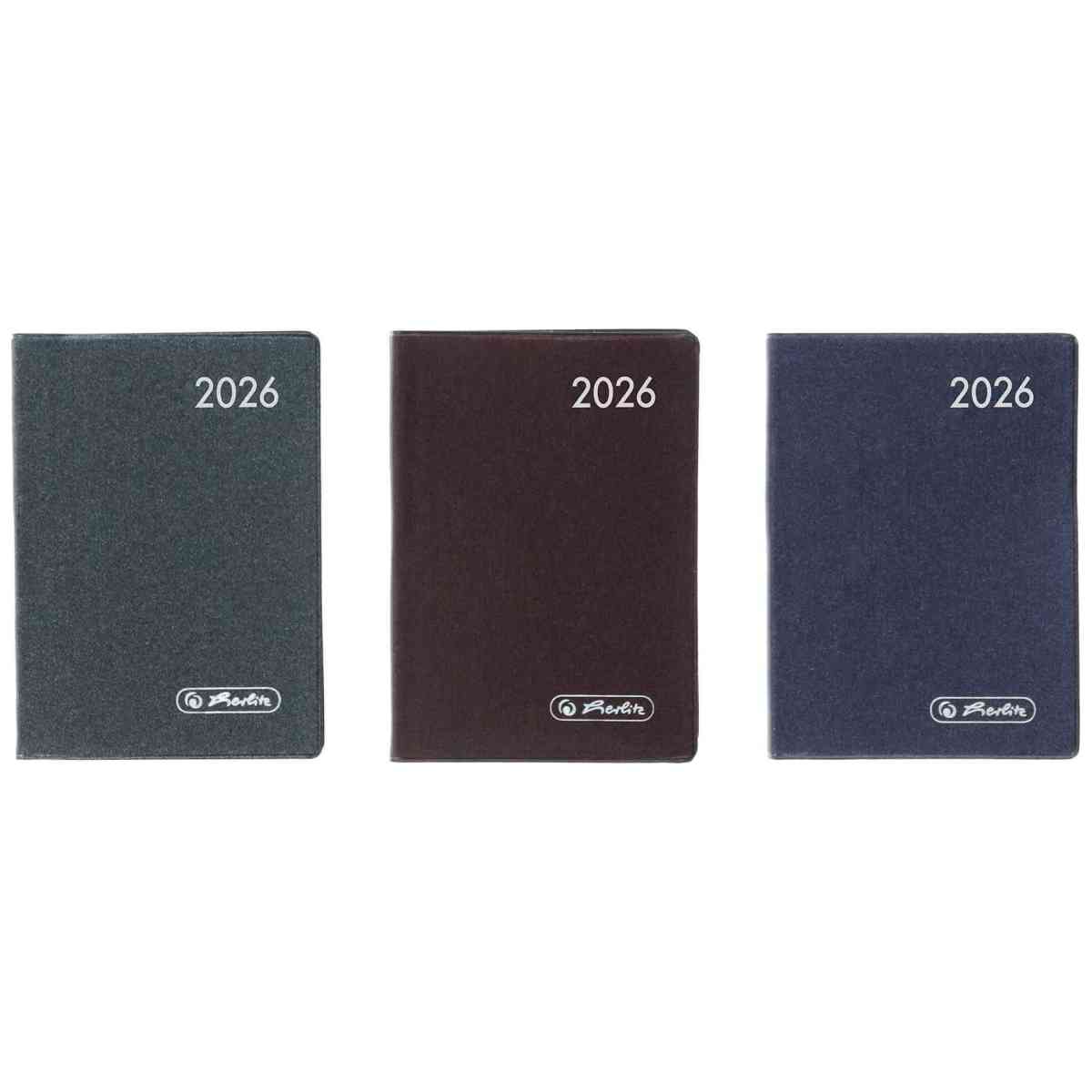 HERLITZ Taschenkalender A7 2026 1 Woche = 2 Seiten 144 Seiten Metallic