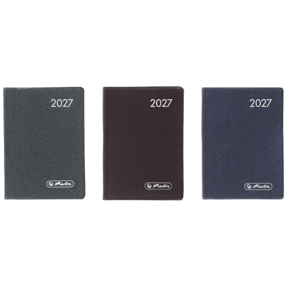 HERLITZ Taschenkalender A7 2027 1 Woche = 2 Seiten 144 Seiten Metallic