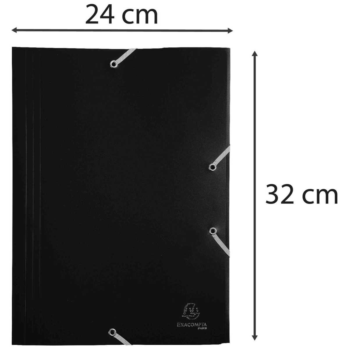 EXACOMPTA Sammelmappe A4 Kunststoff mit Gummi schwarz