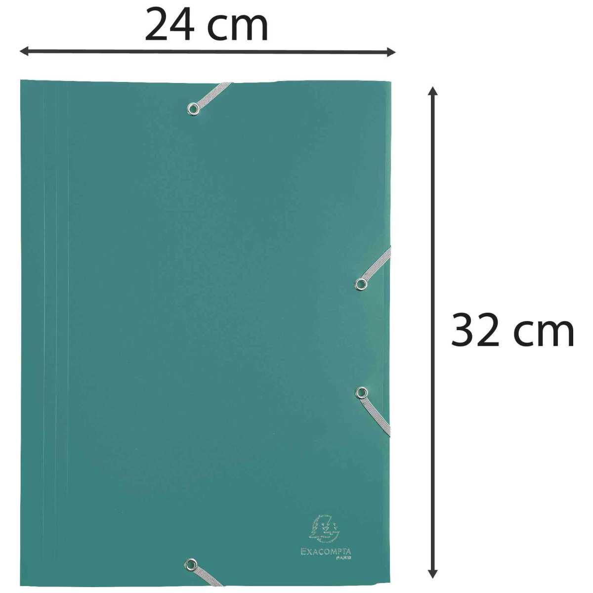EXACOMPTA Sammelmappe A4 Kunststoff mit Gummi grün