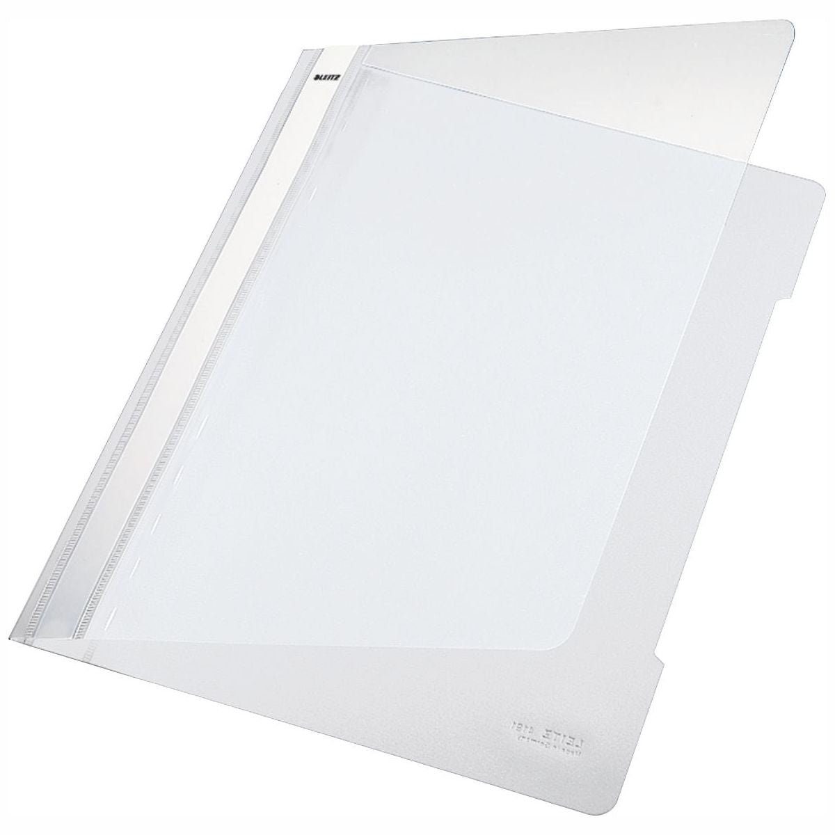 LEITZ Schnellhefter 4191 A4 PVC weiß mit transparentem Vorderdeckel