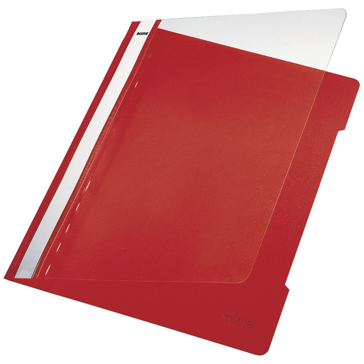LEITZ Schnellhefter 4191 A4 PVC rot mit transparentem Vorderdeckel