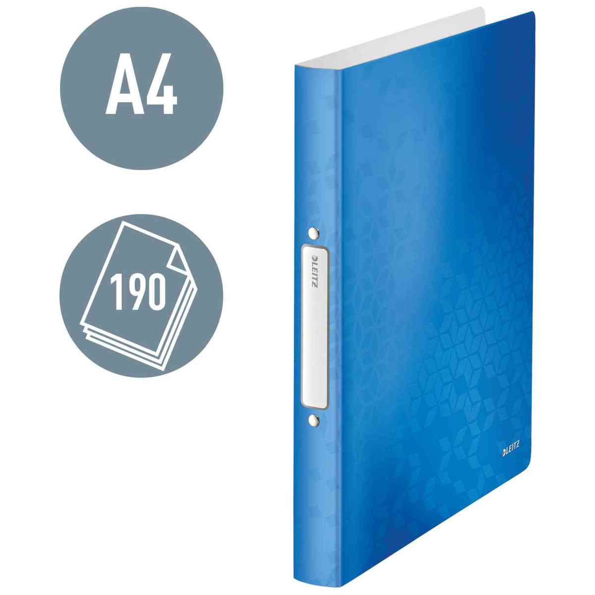 LEITZ Ringbuch WOW 4257 A4 PP 25mm 2-Ring blau metallic
