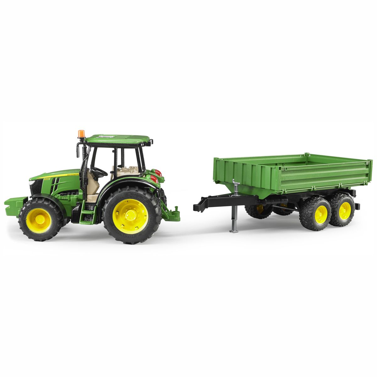 BRUDER 02108 John Deere 5115M mit Bordwandanhänger