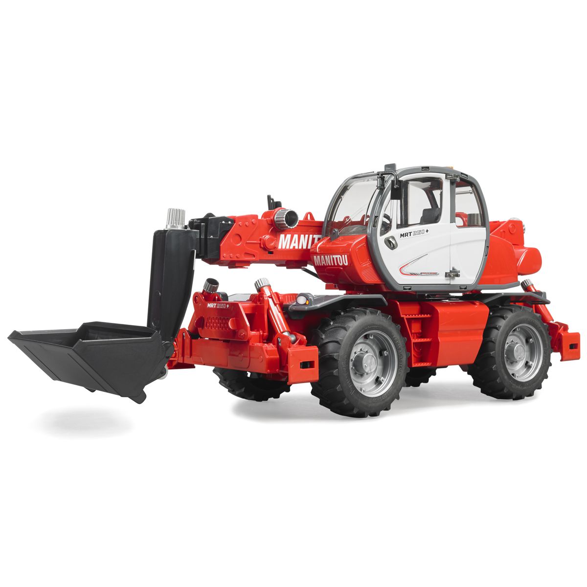 BRUDER 02129 Manitou Teleskopstapler MRT 2150 mit Zubehör
