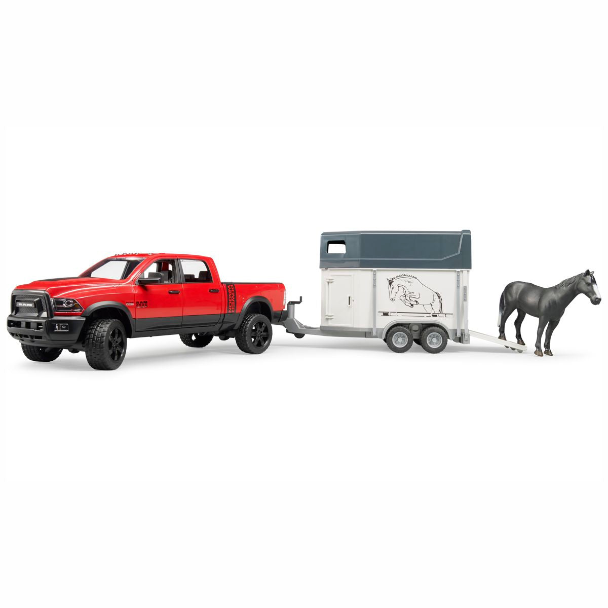 BRUDER 02501 RAM 2500 Power Wagon mit Pferdeanhänger