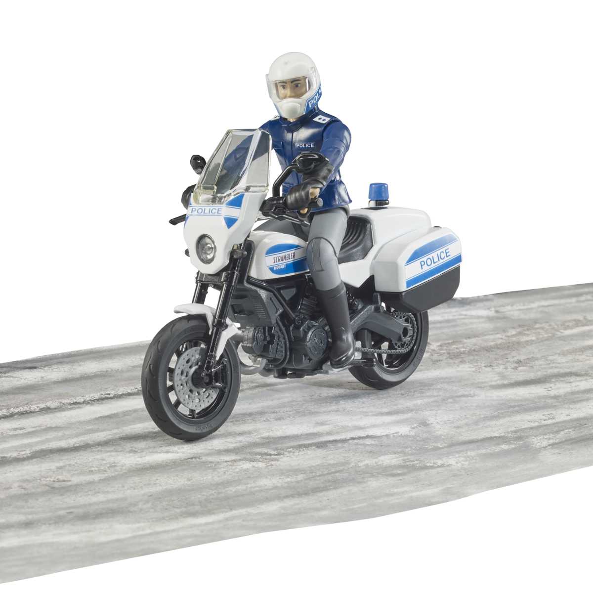 BRUDER 62731 bworld Scrambler Ducati Polizeimotorrad und Polizist