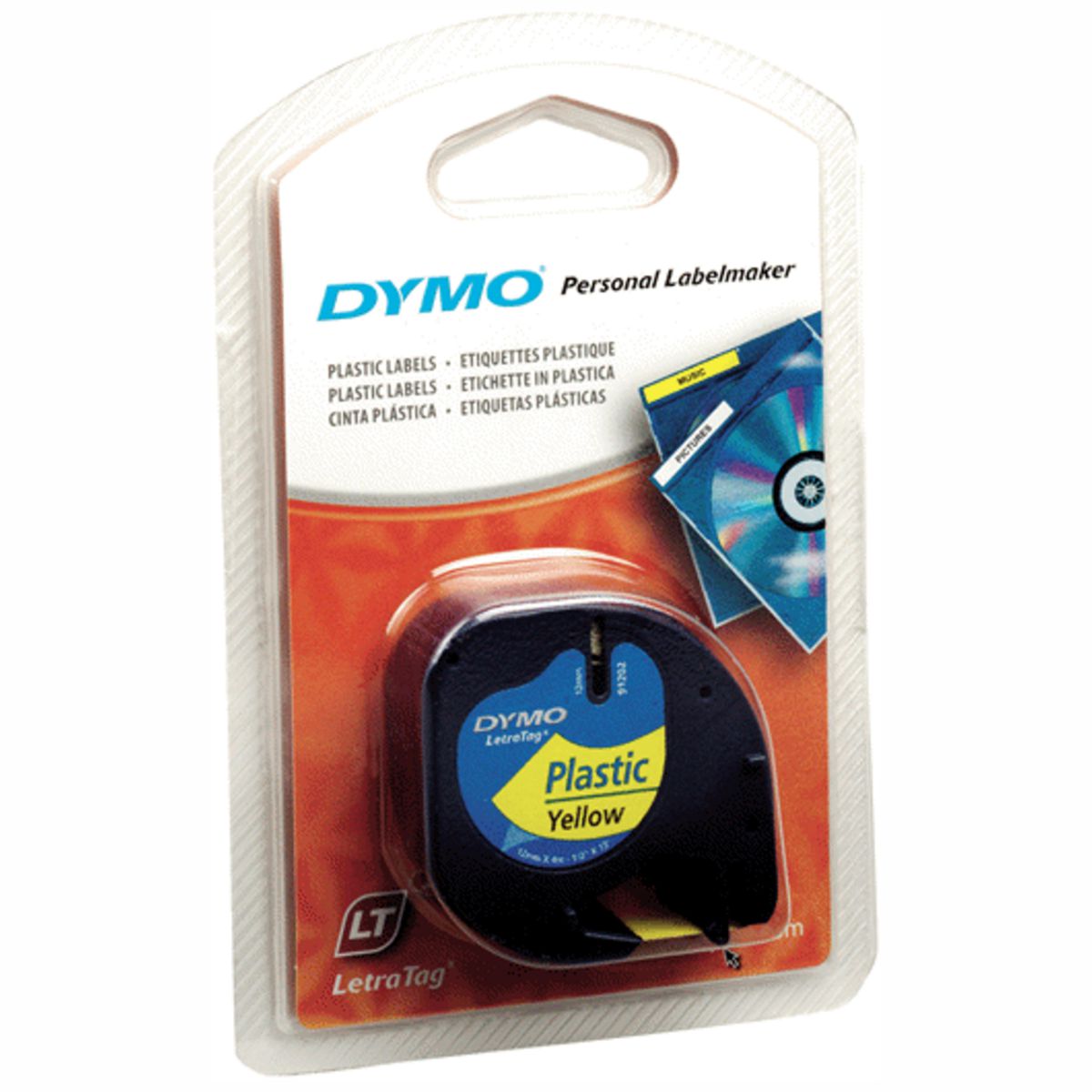 DYMO LetraTag Schriftband 91222 12mm x 4m gelb Plastik