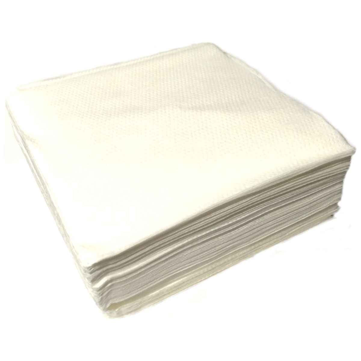 Damast Servietten 33x33cm 1/4 Falz weiß 100 Stück