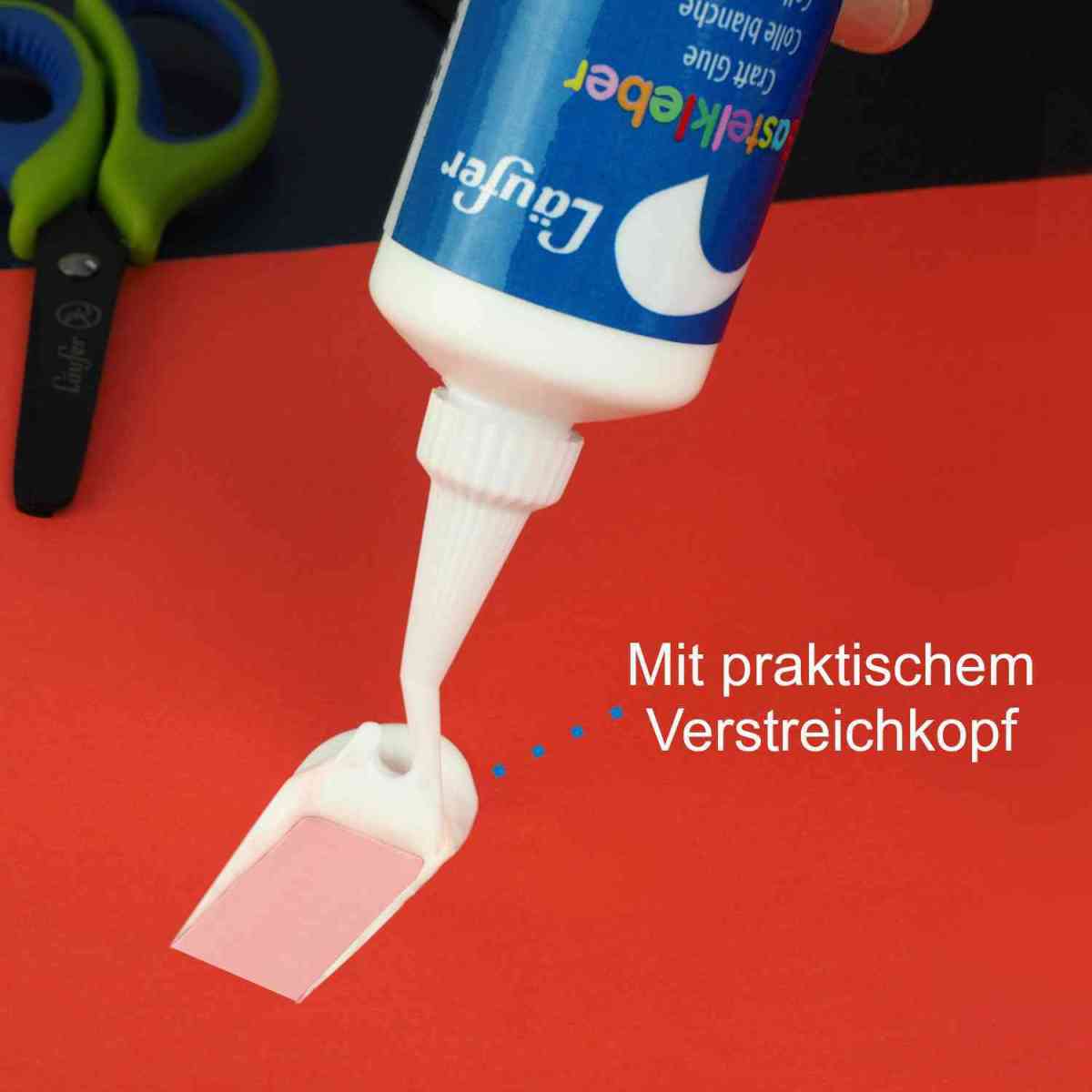 LÄUFER Bastelkleber weiß / transparent mit Verstreicher 100g ohne Lösungsmittel