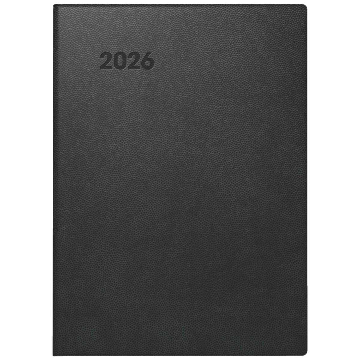 BRUNNEN Taschenkalender 2026 A6 10x14cm schwarz 1 Seite = 1 Tag