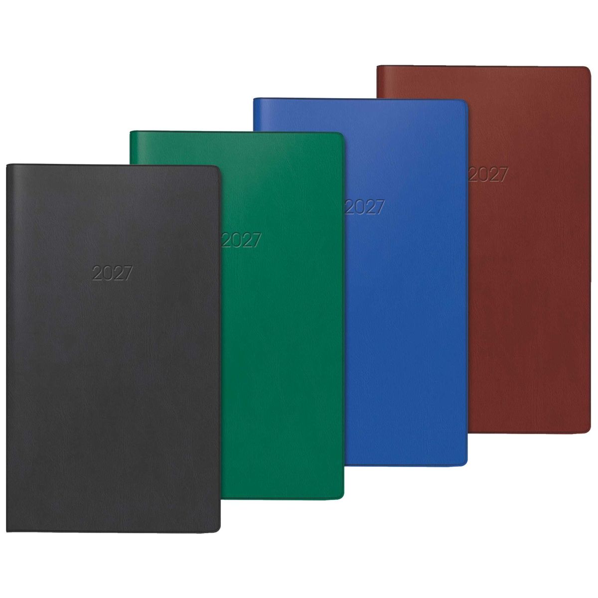 BRUNNEN Faltkalender Mod. 748 2027 9x15cm 1 Seiten = 1 Monat farbig sort.