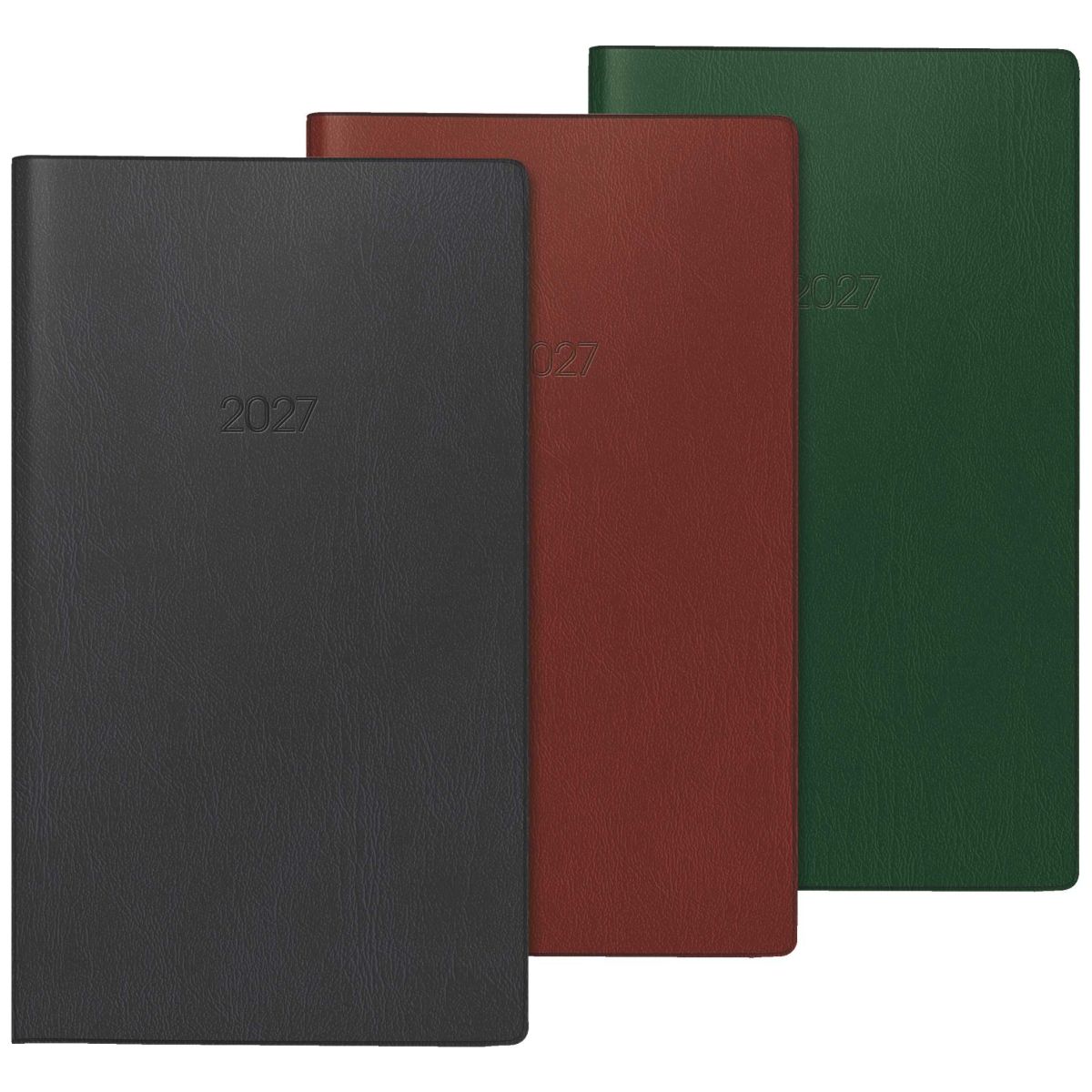 GLOCKEN Faltkalender 2027 9x15cm 2 Seiten = 1 Monat farbig sortiert