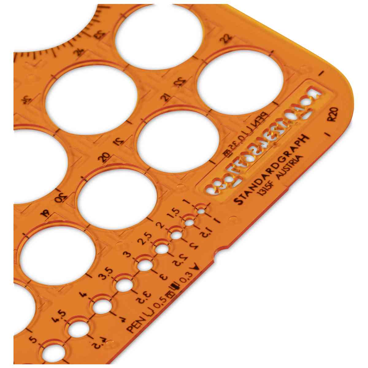 STANDARDGRAPH Kreisschablone 1315F 1-36mm