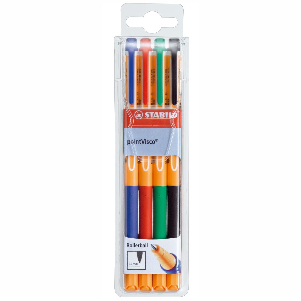 STABILO Tintenroller pointVisco 1099 0,5mm 4 Farben im Etui