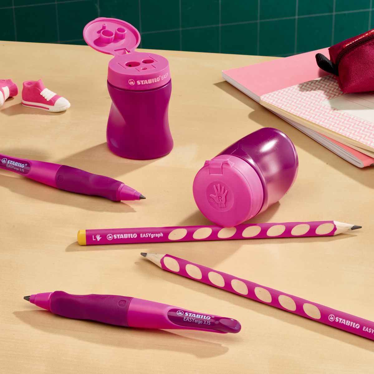STABILO Druckbleistift EASYergo L 3,15mm pink / lila + Spitzer
