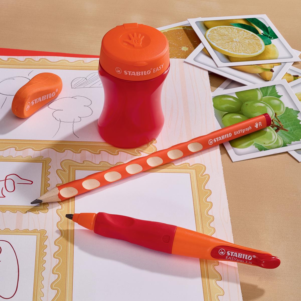 STABILO Druckbleistift EASYergo R 3,15mm orange / rot + Spitzer