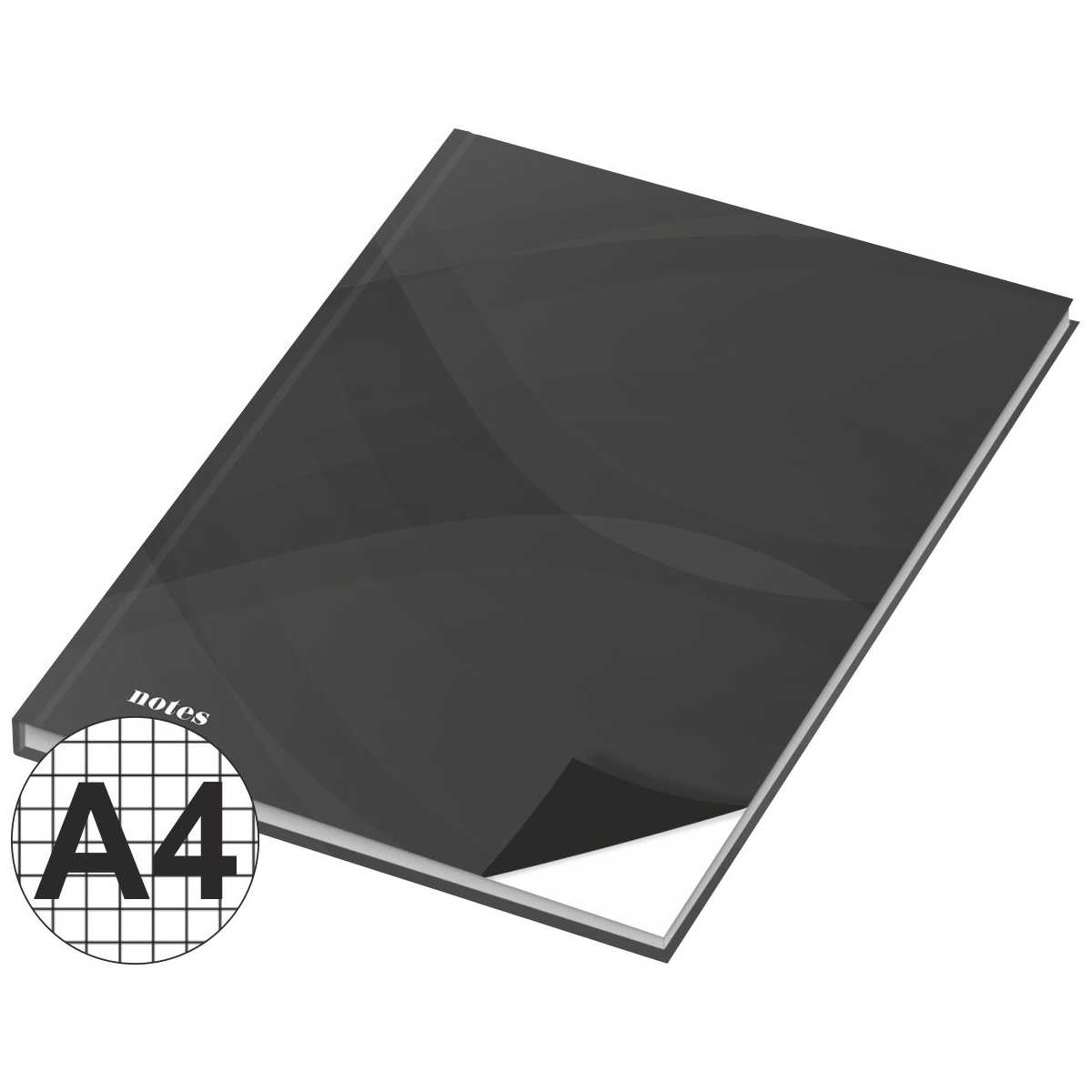 RNK Kladde A4 96 Blatt "notes carbon black" kariert