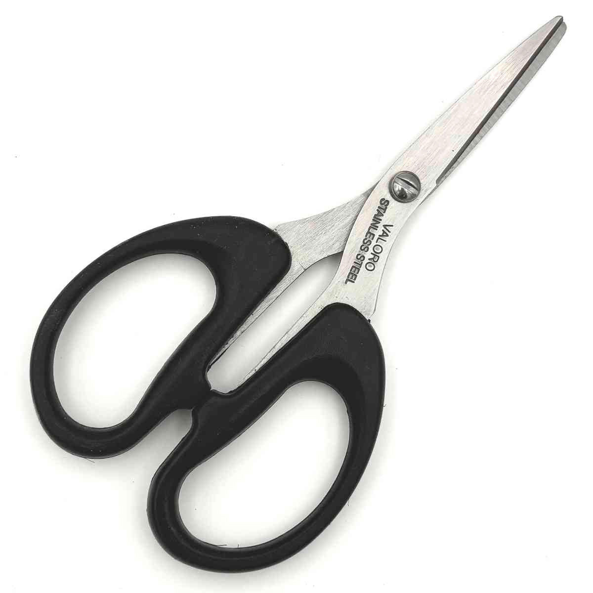 VALORO Edelstahl Bastelschere Büroschere Silhouettenschere 5" 13cm Griff schwarz