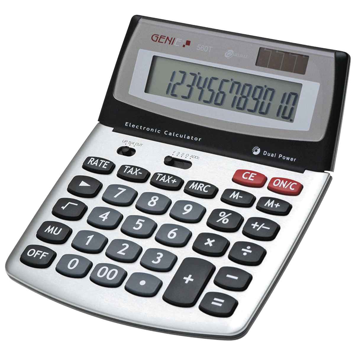 GENIE Tischrechner / Taschenrechner 560 T silber 12-stellig 12x16x3,5cm