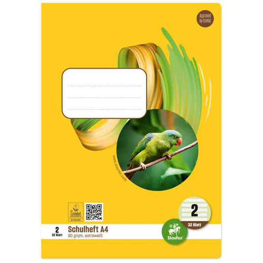 STAUFEN Style Heft A4 32 Blatt liniert 2. Klasse LIN 2 farbig hinterlegt
