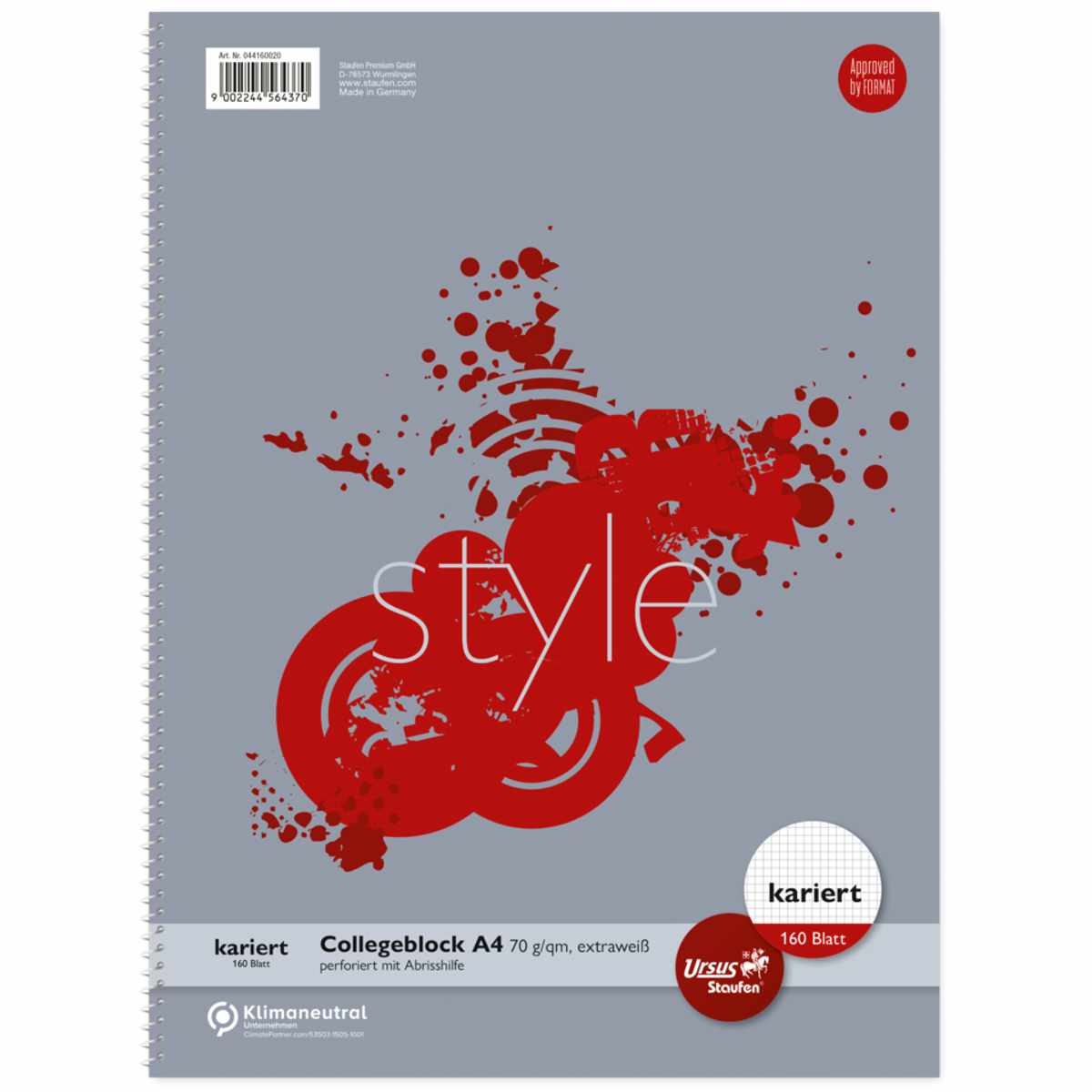 STAUFEN Jumbo | Maxi Collegeblock A4 Style 160 Blatt katiert mit Rand