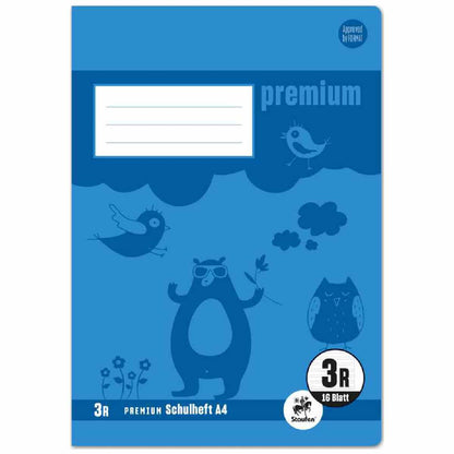 Schulheft  A4 16Bl 90g Lin3R Premium liniert mR