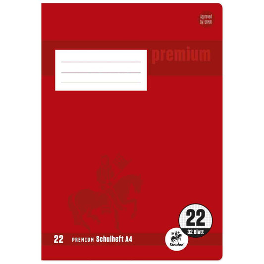 Schulheft  A4 32Bl 90g Lin22 Premium kariert