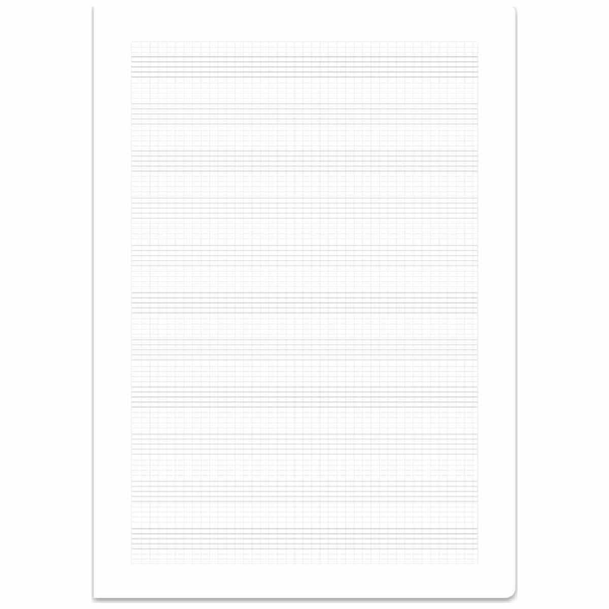 Notenheft A4 8B 90gl Notensysteme m Hilfslinie