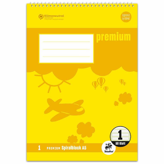 STAUFEN Premium Spiralblock A5 LIN 1
