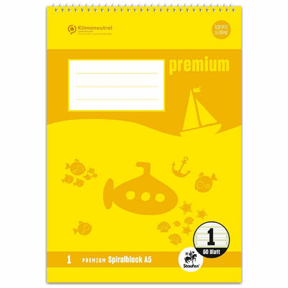 STAUFEN Premium Spiralblock A5 LIN 1