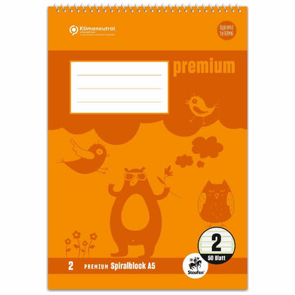 STAUFEN Premium Spiralblock A5 LIN 2